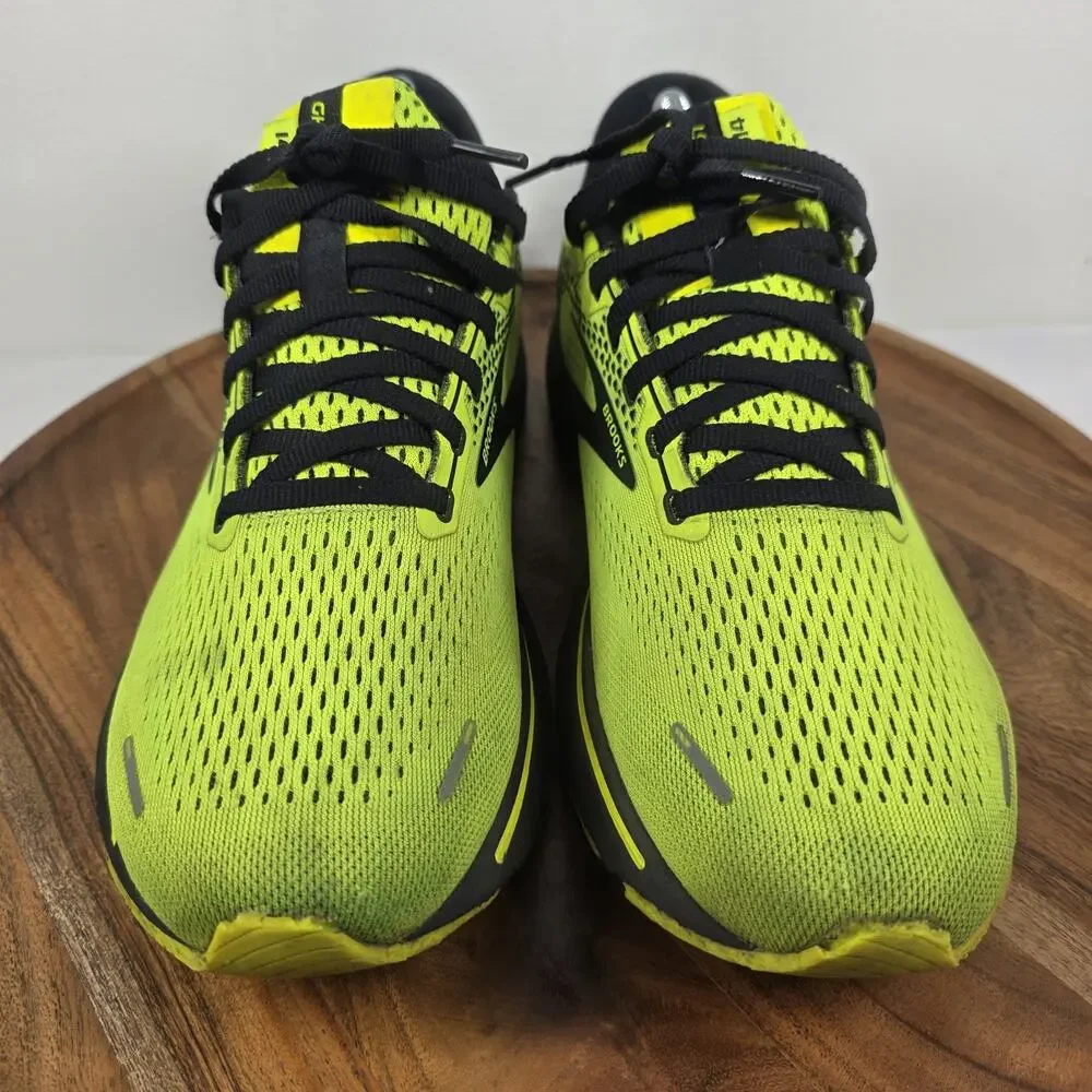 Brooks Ghost 14 Neon Yellow Mens Green Size 10 Low Top Running Shoes 1003691D770